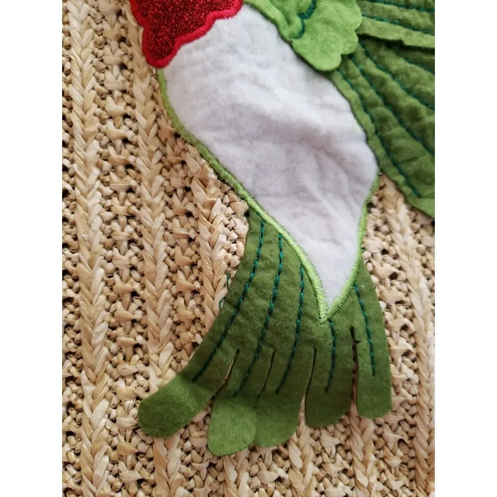 Hummingbird Raffia Pillow Cover Throw Pillow Home Decor‎ 16x16 Bird Flower
